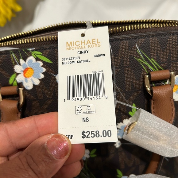 Michael Kors Cindy Floral Satchel - Picture 10 of 10